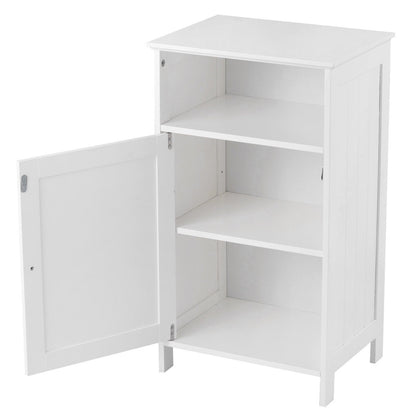 Bathroom Freestanding Adjustable Shelf Floor Storage Cabinet, White Floor Cabinets at Gallery Canada