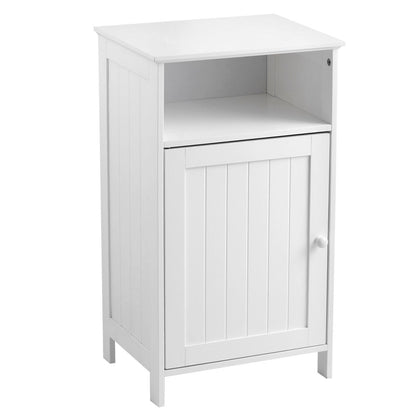 Freestanding Adjustable Shelf Floor Storage Cabinet, White Floor Cabinets White at Gallery Canada