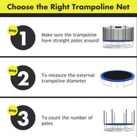 Thumbnail for Trampoline Replacement Protection Enclosure Net with Zipper-12 ft - Gallery View 10 of 10
