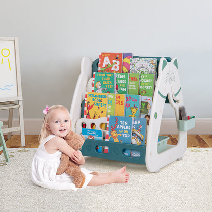 3-In-1 Double Sided Magnetic Dry-Erase Board with Stool and Flipped Writing Desktop, Green Art Easels at Gallery Canada