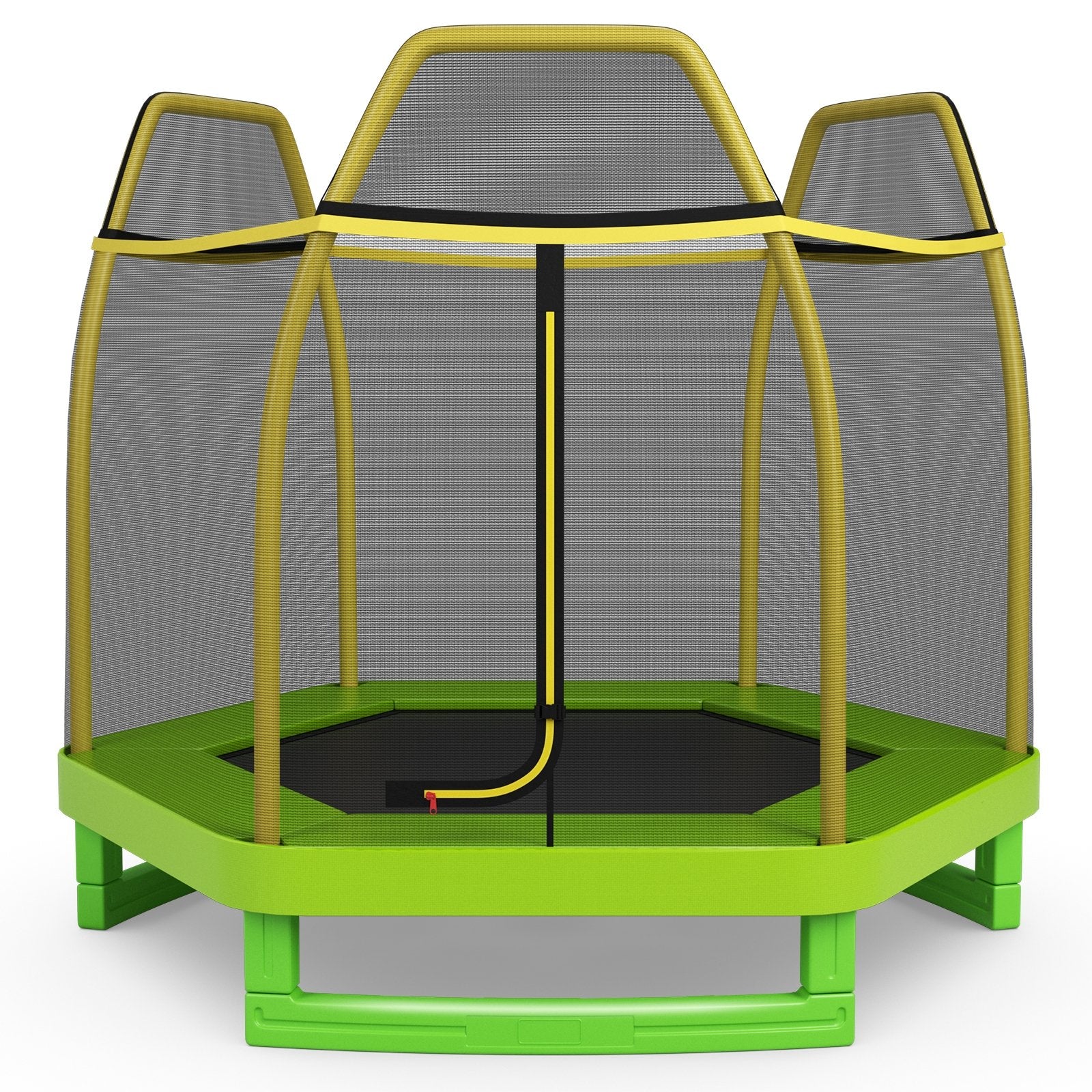 7FT Kids Trampoline with Safety Enclosure Net, Green Trampolines at Gallery Canada
