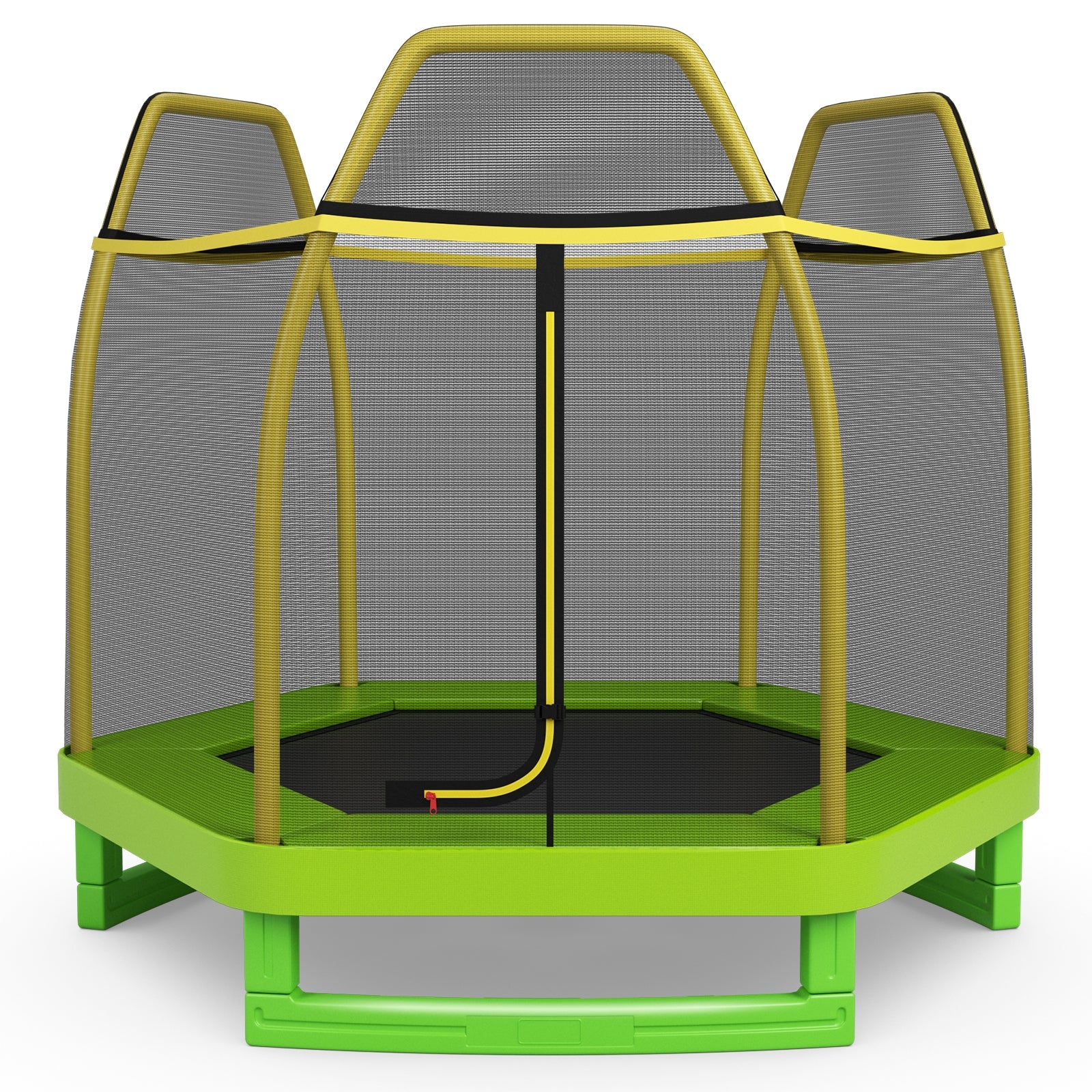 7FT Kids Trampoline With Safety Enclosure Net, Green Trampolines Green at Gallery Canada
