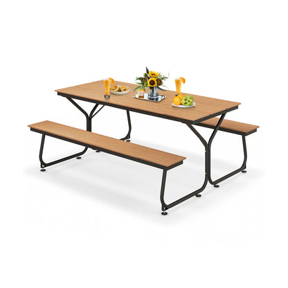 6 Feet Outdoor Picnic Table Bench Set, For 6-8 People, Brown Picnic Tables at Gallery Canada