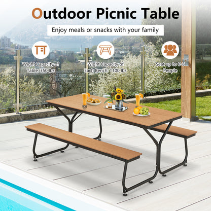 6 Feet Outdoor Picnic Table Bench Set, For 6-8 People, Brown Picnic Tables at Gallery Canada