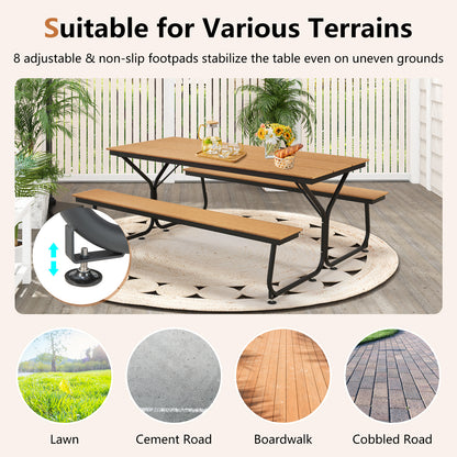 6 Feet Outdoor Picnic Table Bench Set, For 6-8 People, Brown Picnic Tables at Gallery Canada
