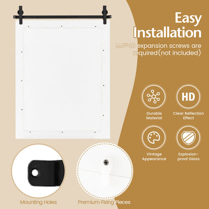 30 x 22 Inch Wall Mount Mirror with Wood Frame, White Wall Mirrors at Gallery Canada