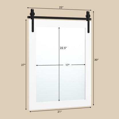 30 x 22 Inch Wall Mount Mirror with Wood Frame, White Wall Mirrors at Gallery Canada