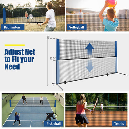 10/14 Feet Adjustable Badminton Net Stand with Portable Carry Bag-10 Feet, Black Sport Equipments at Gallery Canada