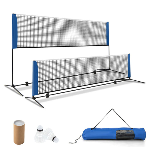 10/14 Feet Adjustable Badminton Net Stand, Portable Carry Bag, Black