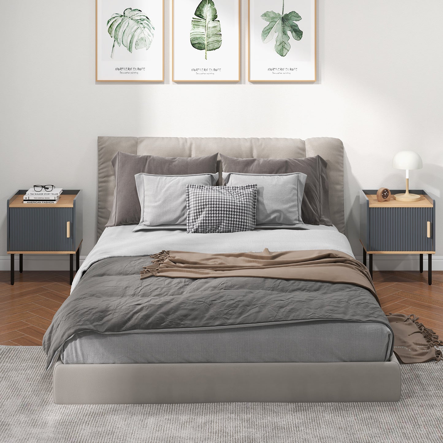 Nightstand With Door Cabinet, Gray Nightstands at Gallery Canada