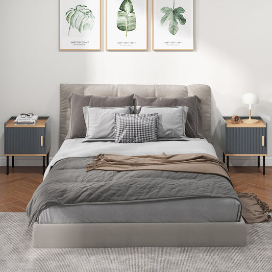 Nightstand With Door Cabinet, Gray Nightstands Gray at Gallery Canada