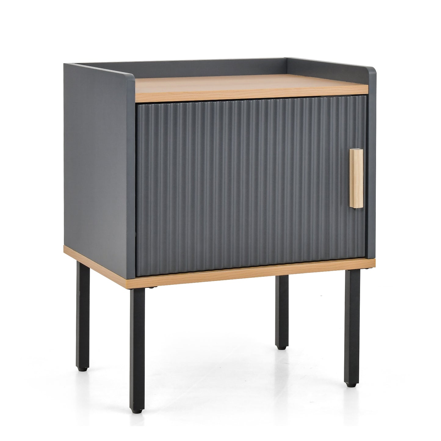 Nightstand With Door Cabinet, Gray Nightstands Gray at Gallery Canada