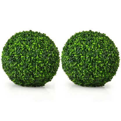 15.7 Inch Artificial Boxwood Topiary Ball Tree Set, Green Faux Plants at Gallery Canada