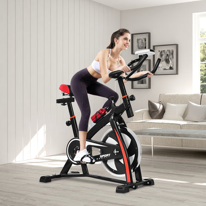 Adjustable Indoor Exercise Bike Trainer, Electronic Meter, Black Exercise Bikes at Gallery Canada