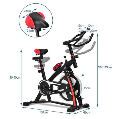 Adjustable Indoor Exercise Bike Trainer, Electronic Meter, Black Exercise Bikes at Gallery Canada