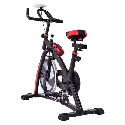 Adjustable Indoor Exercise Bike Trainer, Electronic Meter, Black Exercise Bikes at Gallery Canada