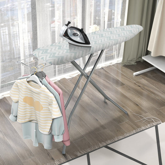 60 x 15 Inch Foldable Ironing Board with Iron Rest Extra Cotton Cover, White - Gallery Canada
