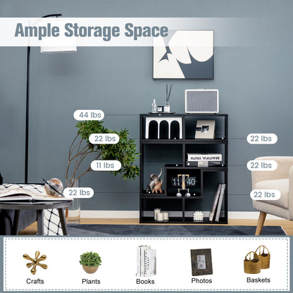3 Pieces Adjustable TV Stand for TVs up to 65 Inch with Shelves, Black Entertainment Centers & TV Stands at Gallery Canada