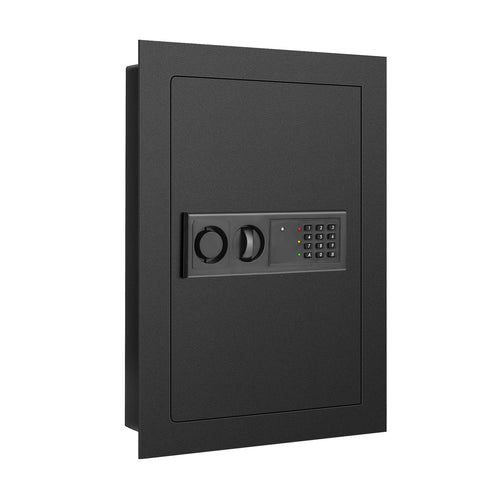 Digital Flat Recessed Wall Safe Security Lock Gun Cash Box, Black