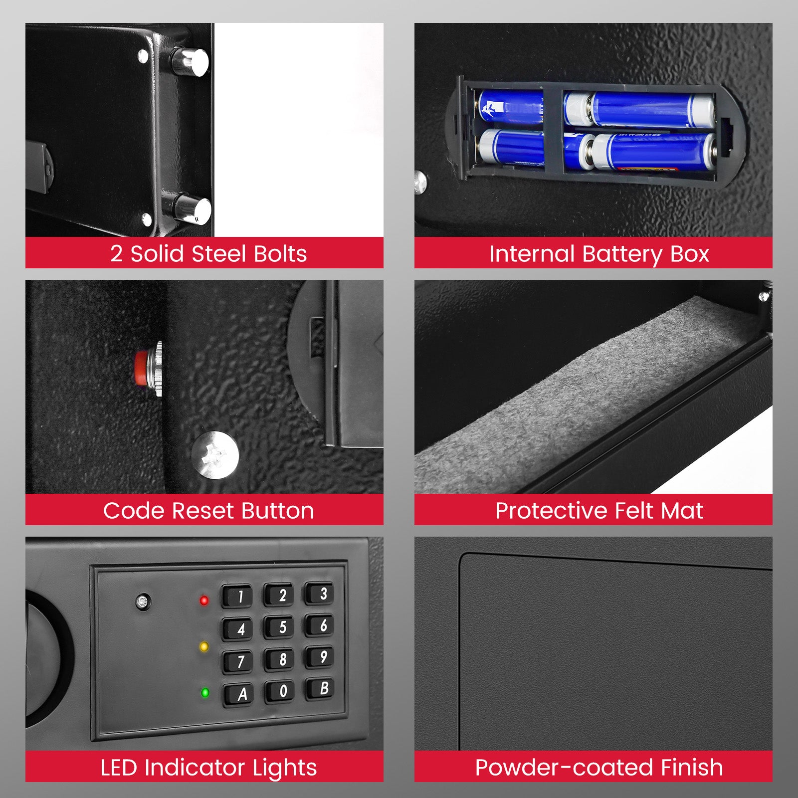 Digital Flat Recessed Wall Safe Security Lock Gun Cash Box, Black Safe Box at Gallery Canada