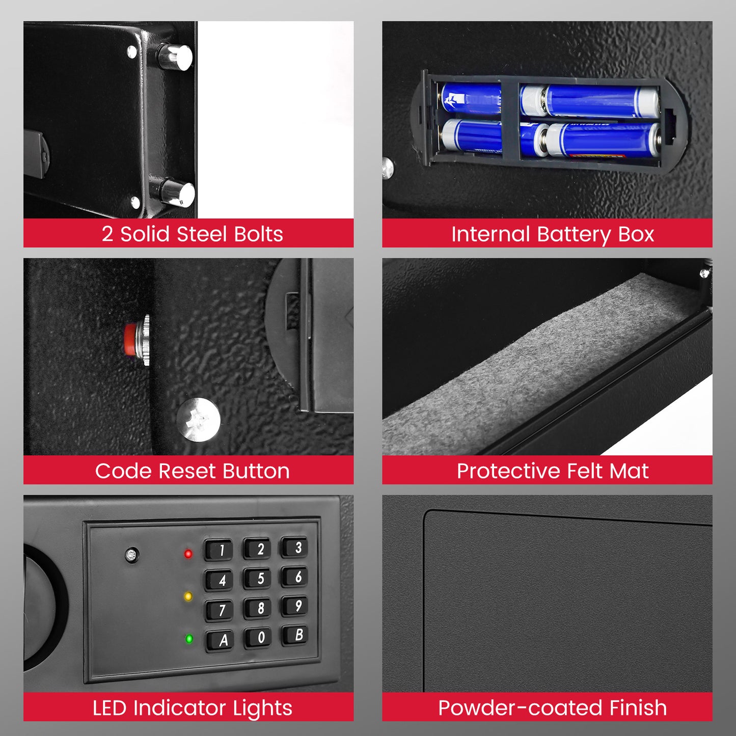 Digital Flat Recessed Wall Safe Security Lock Gun Cash Box, Black Safe Box at Gallery Canada