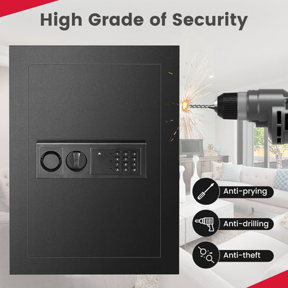 Digital Flat Recessed Wall Safe Security Lock Gun Cash Box, Black Safe Box at Gallery Canada