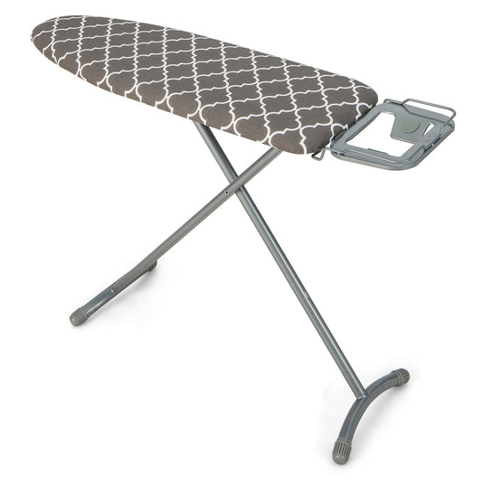 44 x 14 Inch Foldable Ironing Board with Iron Rest Extra Cotton Cover, Gray - Gallery Canada