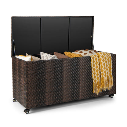 96 Gallon PE Wicker Outdoor Storage Box, 4 Wheels, Brown Sheds & Outdoor Storage at Gallery Canada