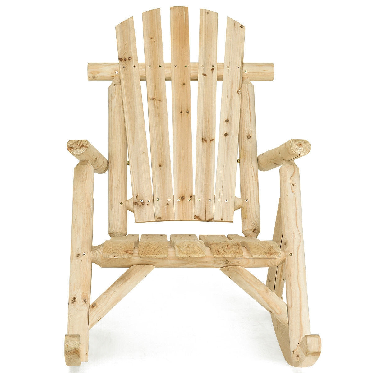 Wood Single Porch Rocker Lounge Patio Rocking Chair, Natural Patio Rocking Chairs & Gliders at Gallery Canada