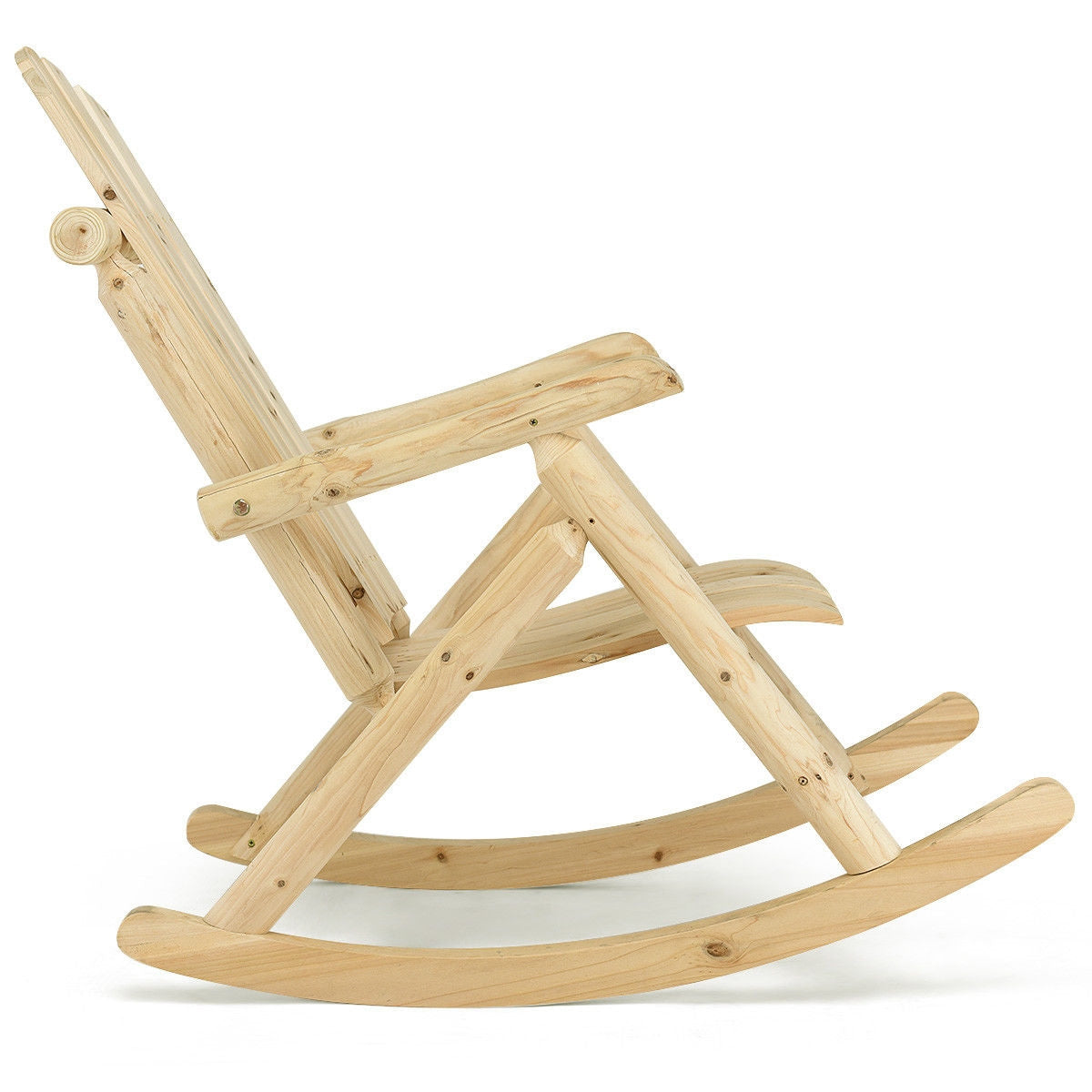 Wood Single Porch Rocker Lounge Patio Rocking Chair, Natural Patio Rocking Chairs & Gliders at Gallery Canada