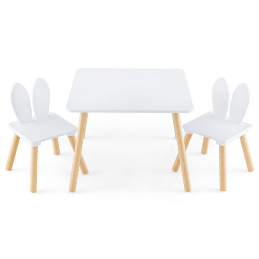 3 Pieces Kids Table and Chairs Set for Arts Crafts Snack Time, White - Gallery Canada
