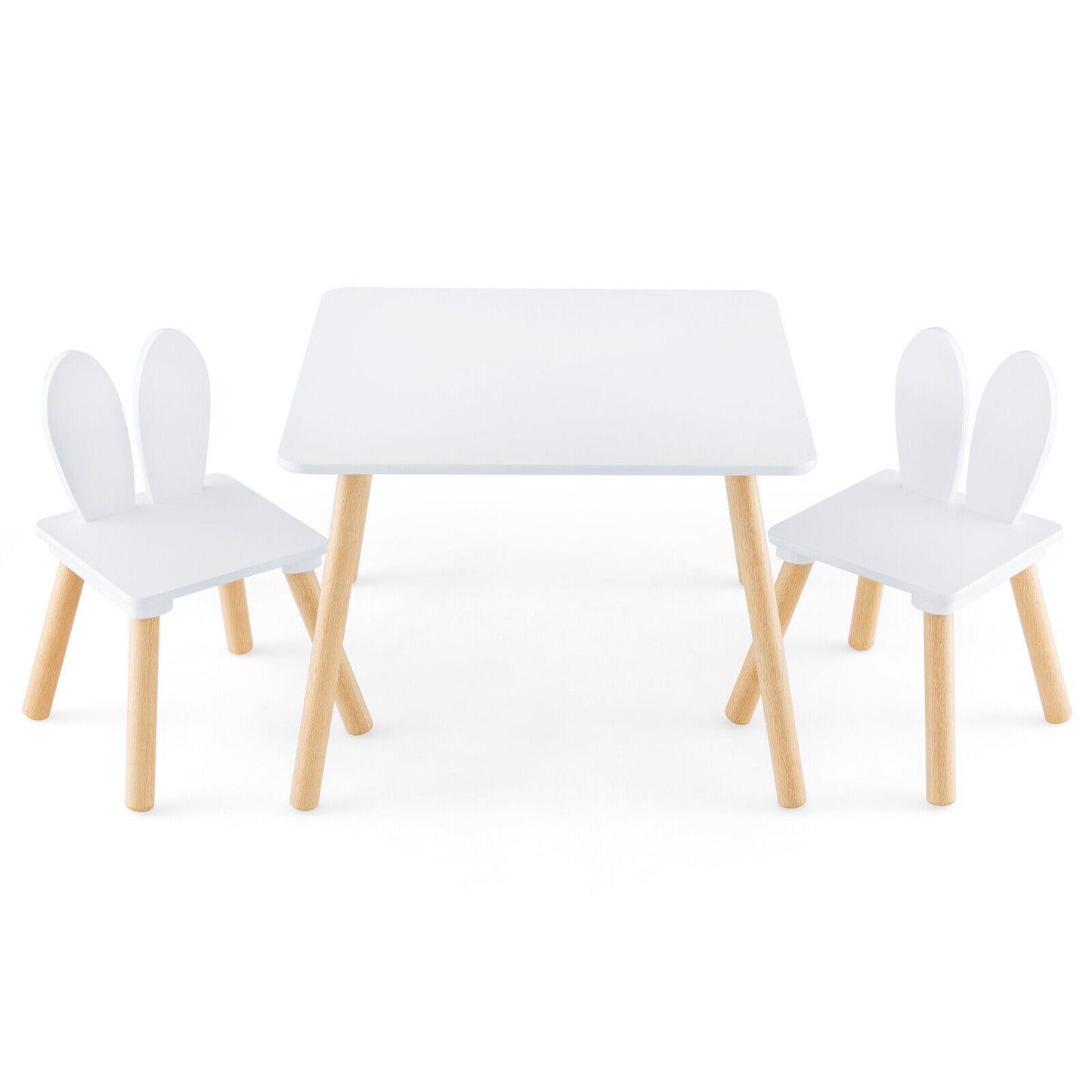 3 Pieces Kids Table and Chairs Set for Arts Crafts Snack Time, White Kids Table & Chair Sets at Gallery Canada