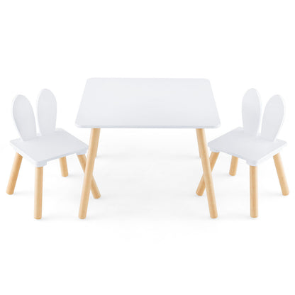 Kids Table And Chairs Set, 3 Pieces, White Kids Table & Chair Sets White at Gallery Canada