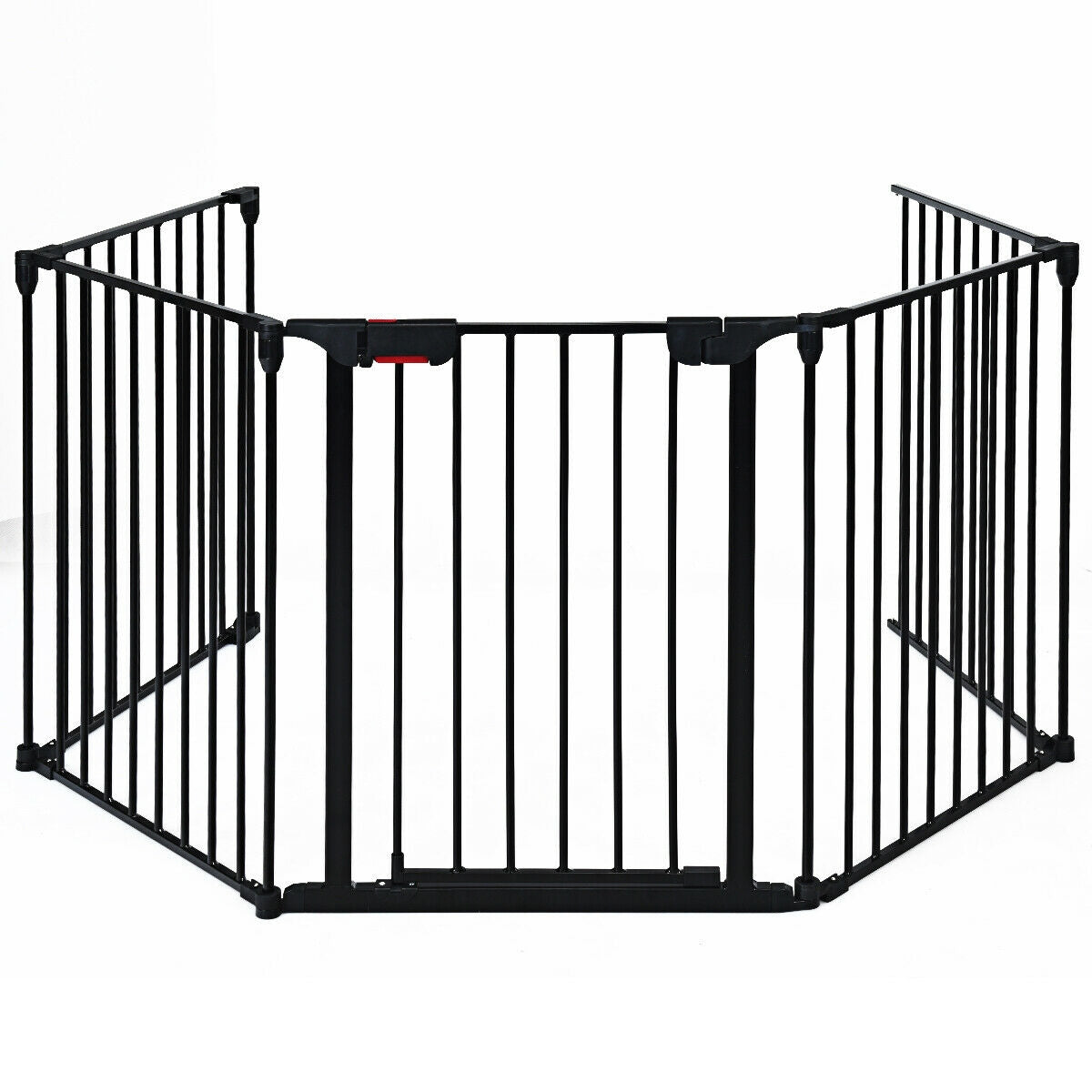 115 Inch, 5 Panel Adjustable Fireplace Fence, Black Pet Gate at Gallery Canada