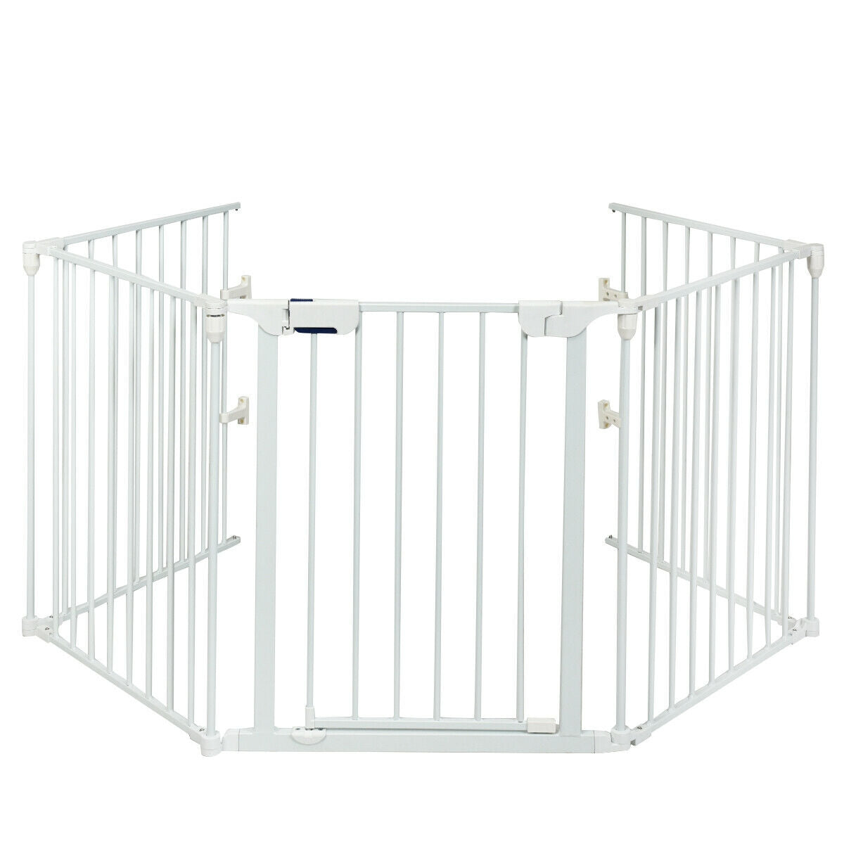 115 Inch 5 Panel Adjustable Wide Fireplace Fence, White Pet Gate White at Gallery Canada