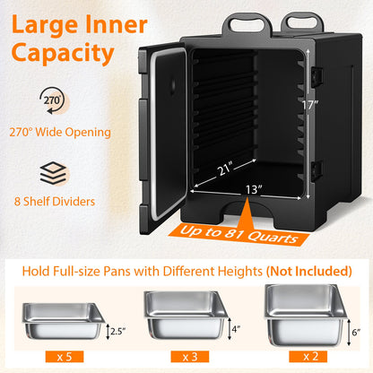 81 Quart Capacity End-loading Insulated Food Pan Carrier, Black - Gallery Canada