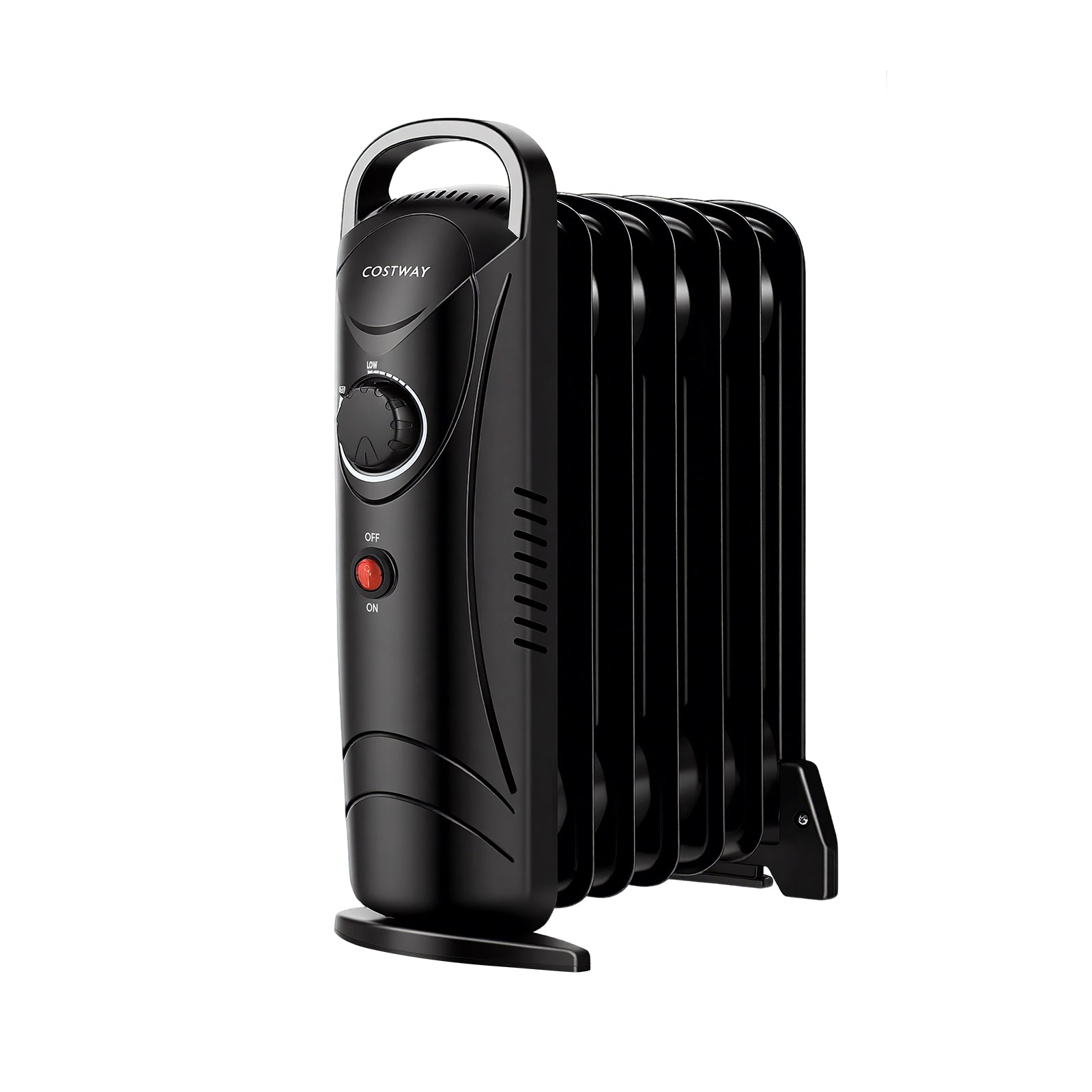 700W Electric Oil Filled Radiator Heater with Adjustable Thermostat, Black Appliances at Gallery Canada