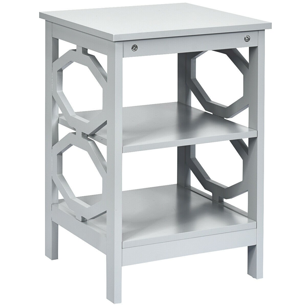 3 Tiers Nightstand Sofa Side End Accent Table, Gray End & Side Tables Gray at Gallery Canada