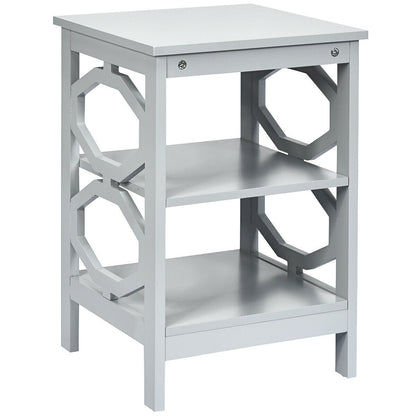 3 Tiers Nightstand Sofa Side End Accent Table, Gray End & Side Tables Gray at Gallery Canada