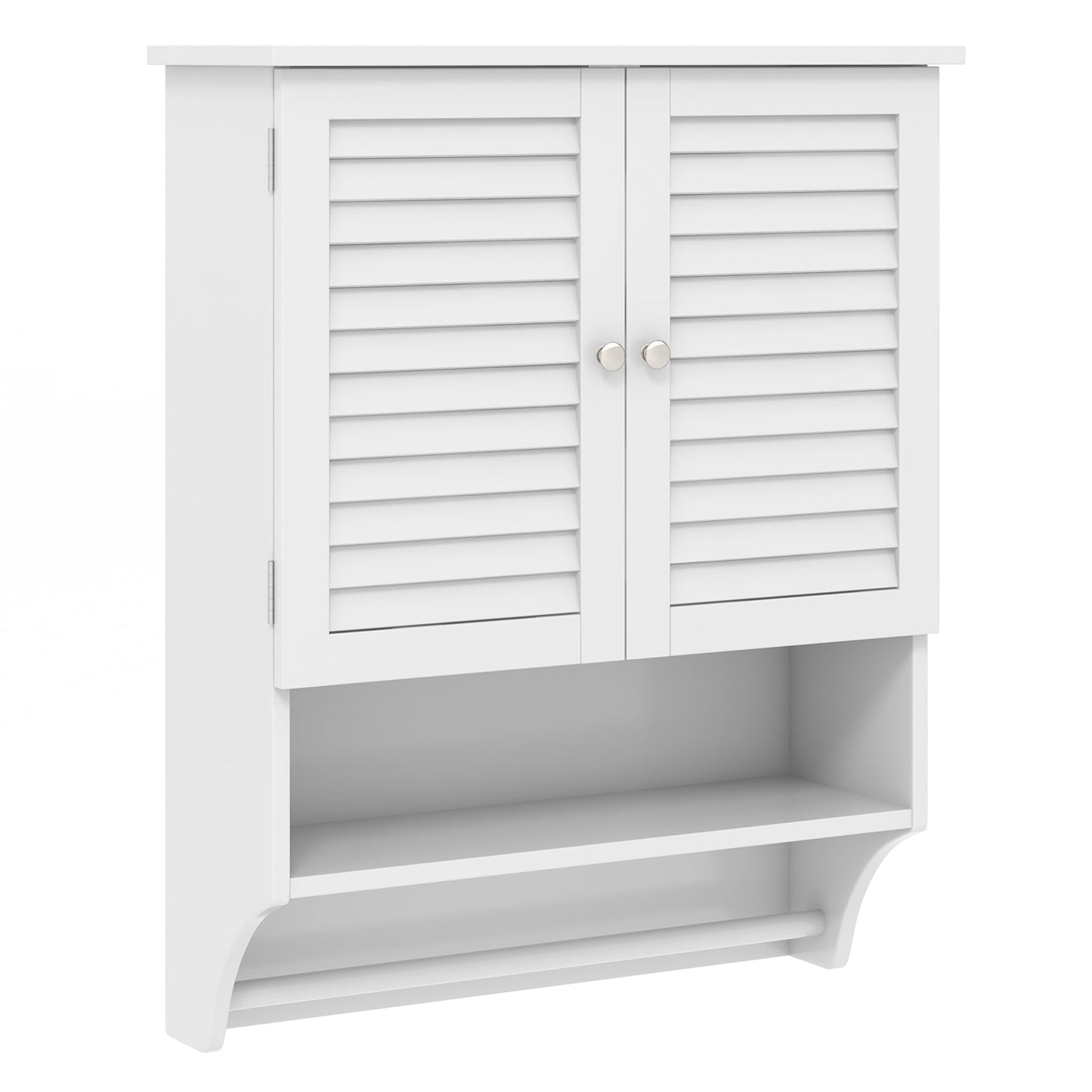 2-Door Wall Mounted Medicine Cabinet With Towel Bar, White Wall Cabinets White at Gallery Canada