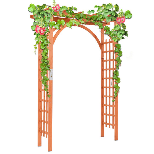 Garden Archway Arch Lattice Trellis Pergola for Climbing Plants and Outdoor Wedding Bridal Decor, Brown