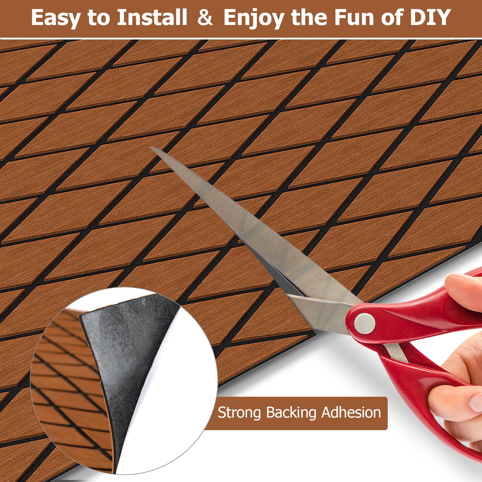 EVA Foam Boat Decking Sheet with Diamond Shape for Boat Surfboard, Brown Surfing at Gallery Canada