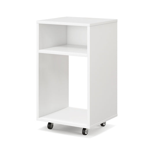 Mobile File Cabinet Wooden Printer Stand Vertical Storage Organizer, White - Gallery Canada