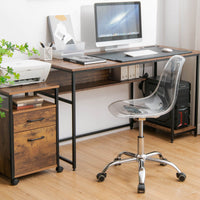 Thumbnail for Swivel Acrylic Armless Adjustable Height Office Chair - Gallery View 1 of 11