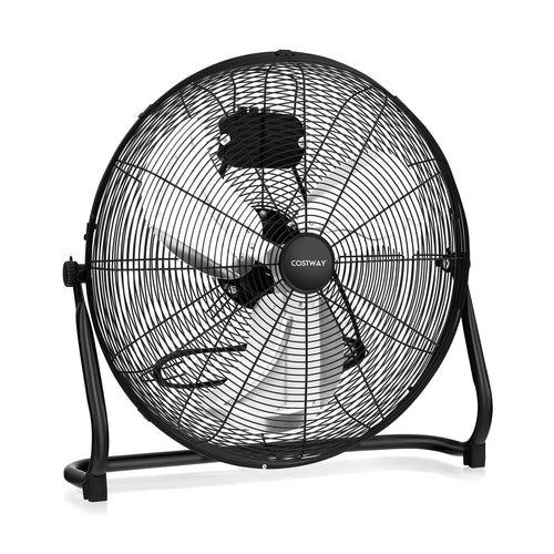 3-Speed High Velocity Floor Fan with Adjustable Tilt Angle and Handle, Black