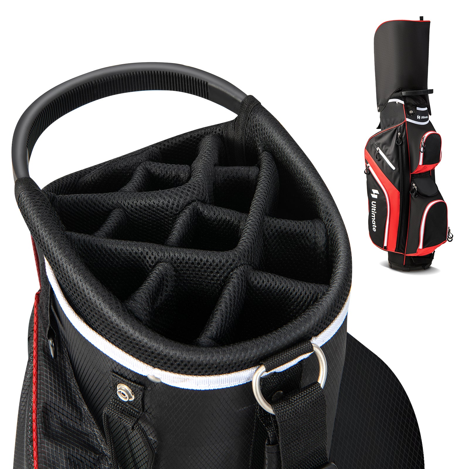 Golf Cart Bag with 14 Way Top Dividers, Red Golf at Gallery Canada