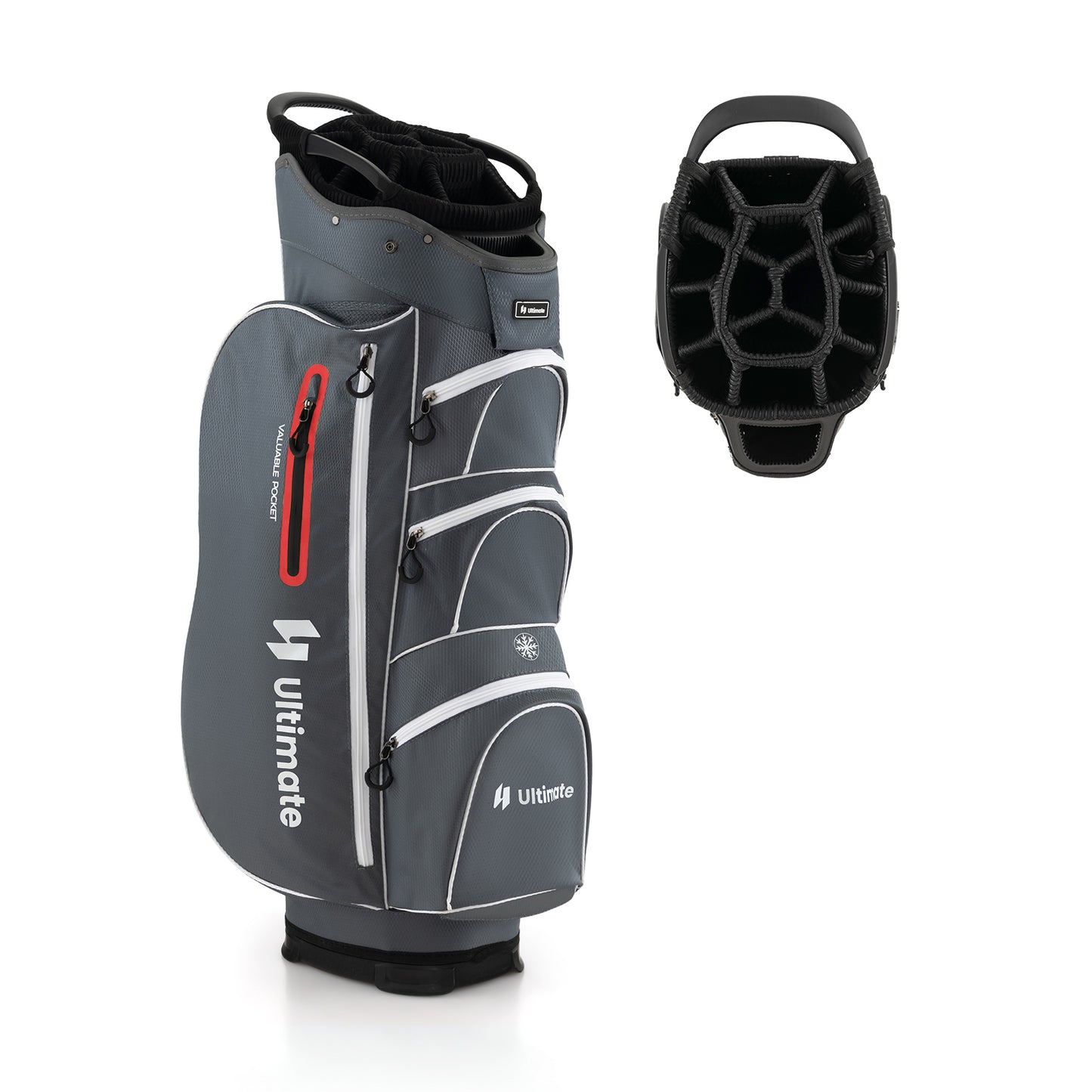 9.5 Inch Lightweight Golf Cart Bag with 15 Way Top Dividers, Red Golf at Gallery Canada