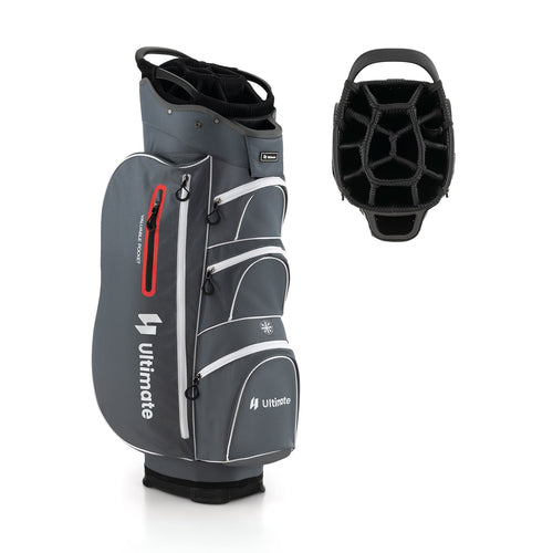 9.5 Inch Lightweight Golf Cart Bag, 15 Way Top Dividers, Red