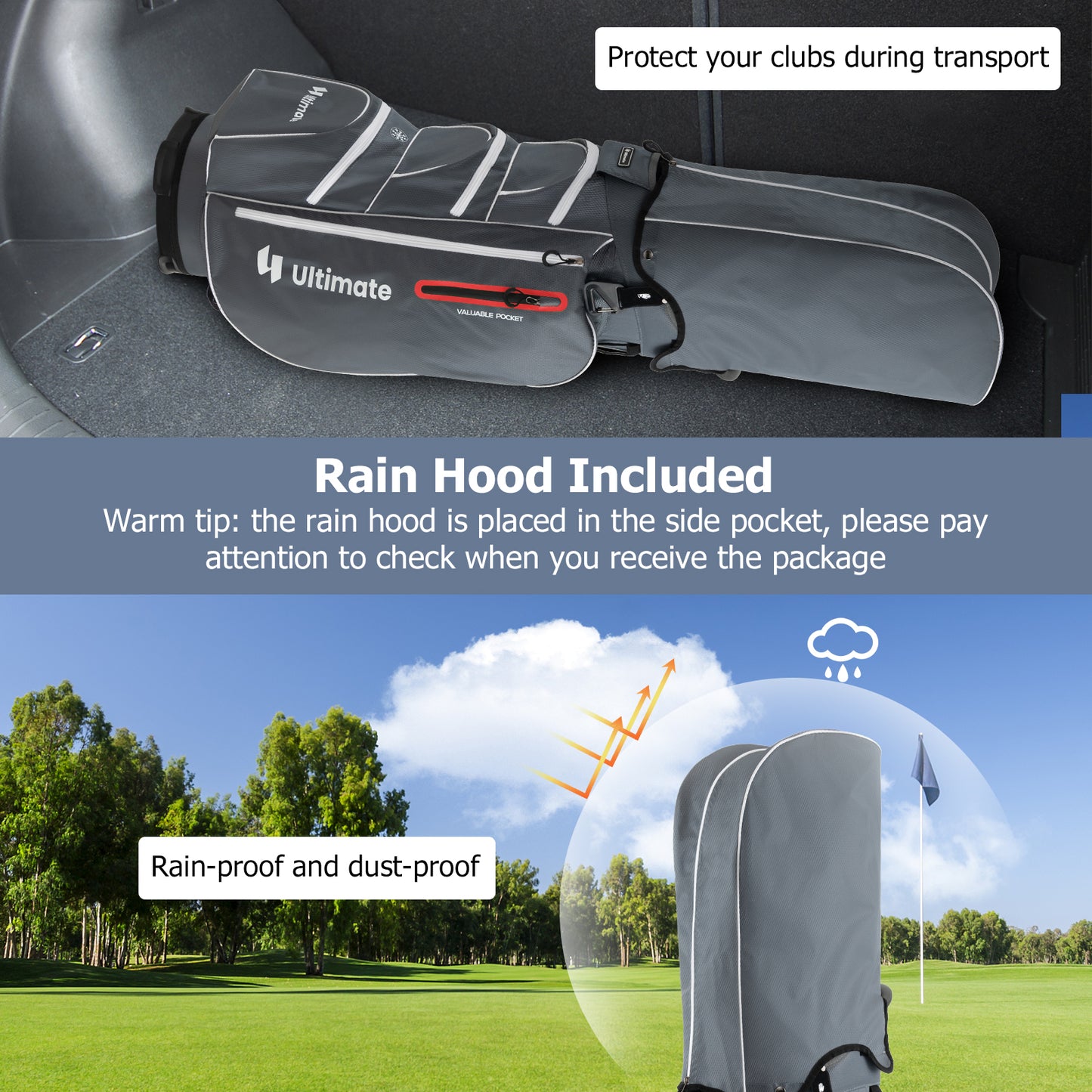 9.5 Inch Lightweight Golf Cart Bag with 15 Way Top Dividers, Red Golf at Gallery Canada