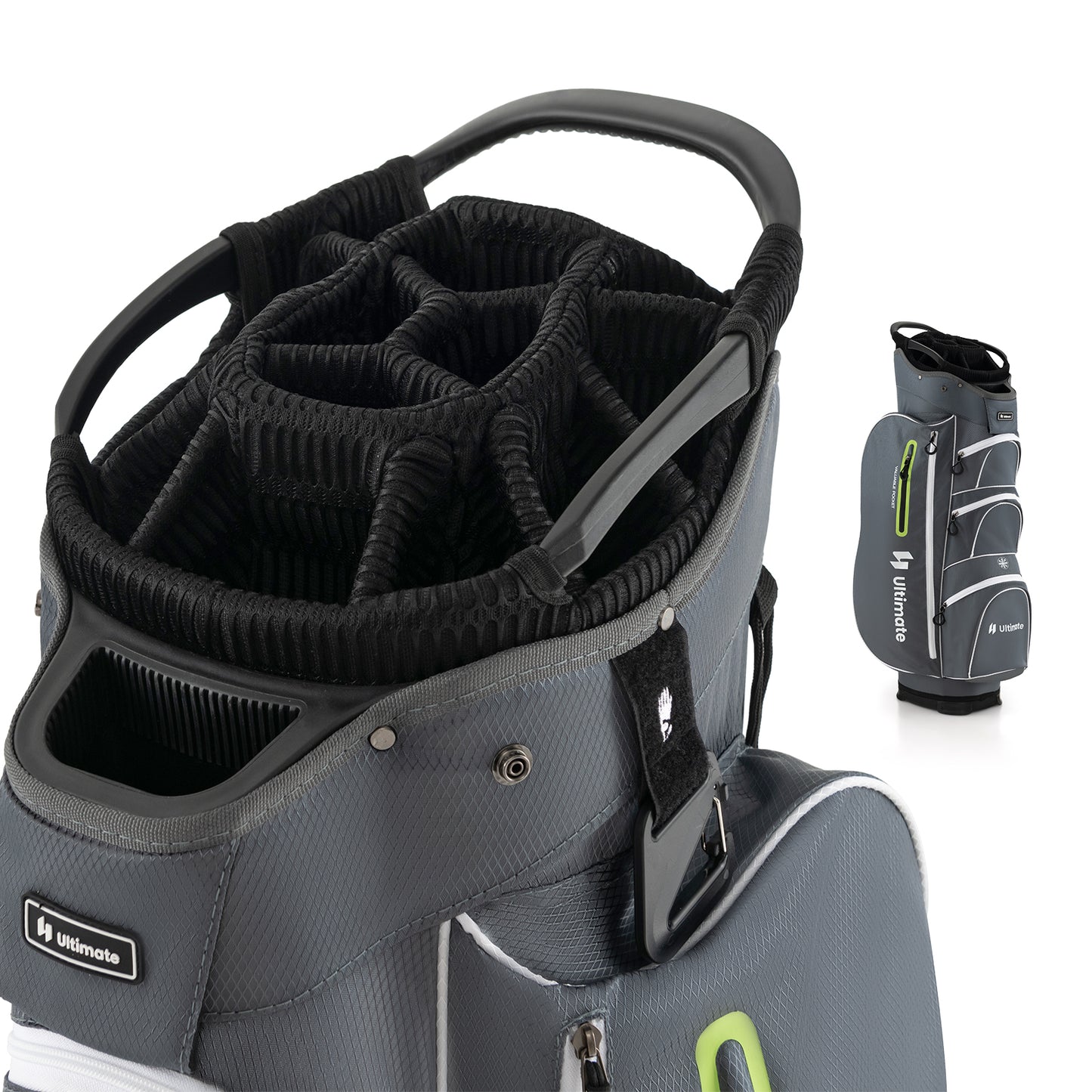 9.5 Inch Lightweight Golf Cart Bag with 15 Way Top Dividers, Green Golf at Gallery Canada